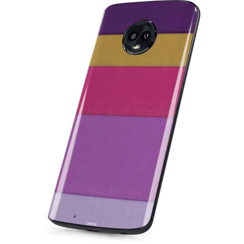 Radiant Orchid Color Block Moto G6 Skin