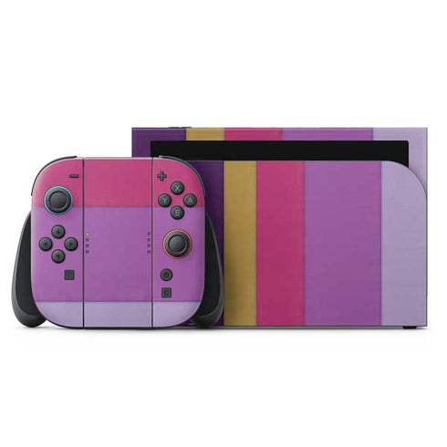Radiant Orchid Color Block Nintendo Skins