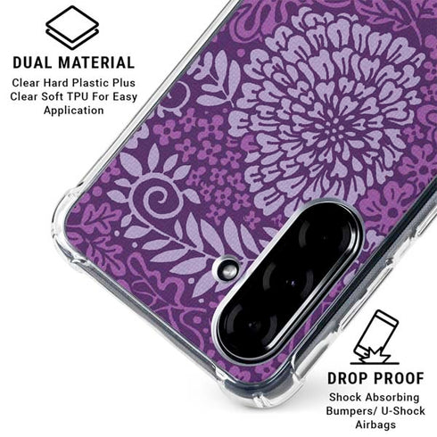 Radiant Orchid Floral Galaxy A36 5G Clear Case