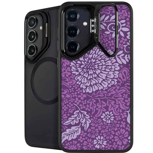 Radiant Orchid Floral Galaxy S25 Kickstand Case