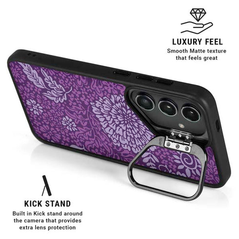 Radiant Orchid Floral Galaxy S25 Kickstand Case