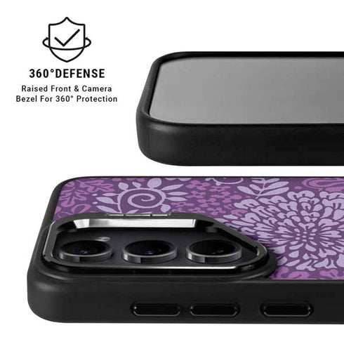 Radiant Orchid Floral Galaxy S25 Kickstand Case