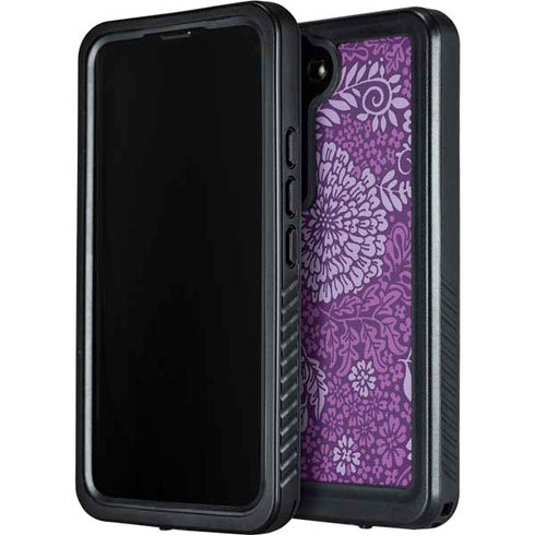 Radiant Orchid Floral Galaxy S24 Plus Waterproof Case