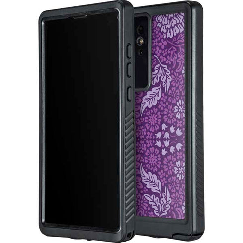 Radiant Orchid Floral Galaxy S24 Ultra Waterproof Case