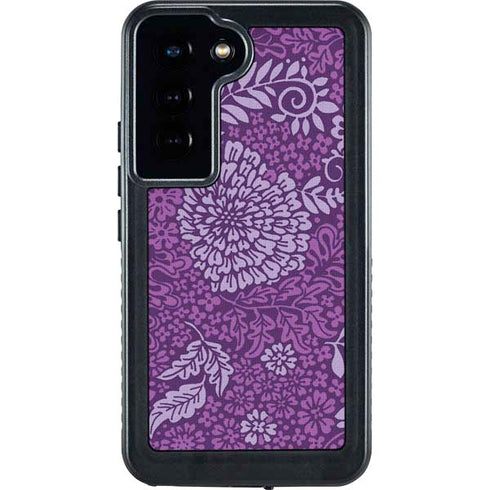 Radiant Orchid Floral Galaxy S24 Waterproof Case