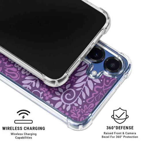 Radiant Orchid Floral Galaxy S25 Clear Case