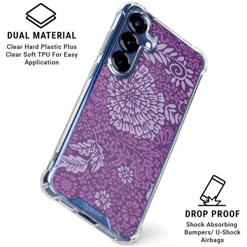 Radiant Orchid Floral Galaxy S25 Clear Case