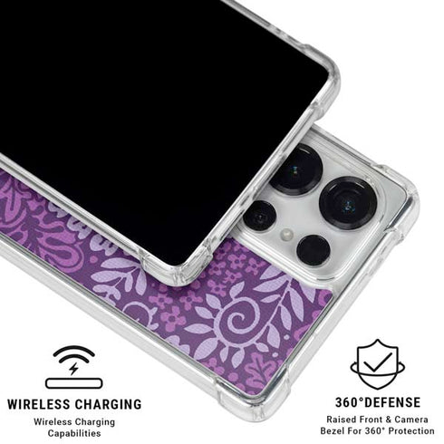 Radiant Orchid Floral Galaxy S25 Ultra Clear Case