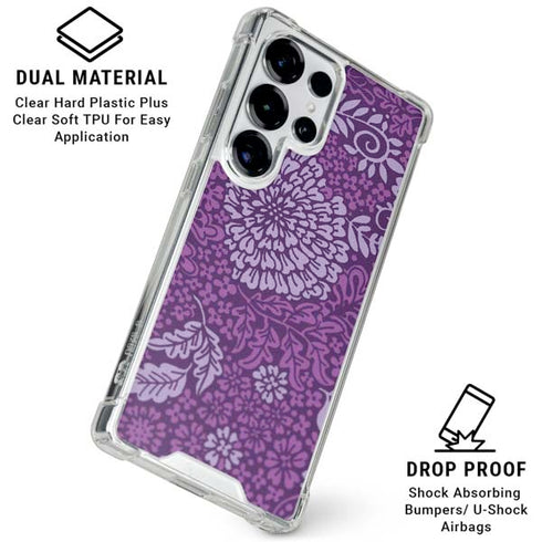 Radiant Orchid Floral Galaxy S25 Ultra Clear Case