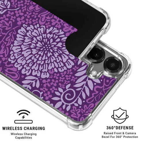 Radiant Orchid Floral Galaxy S26 Clear Case