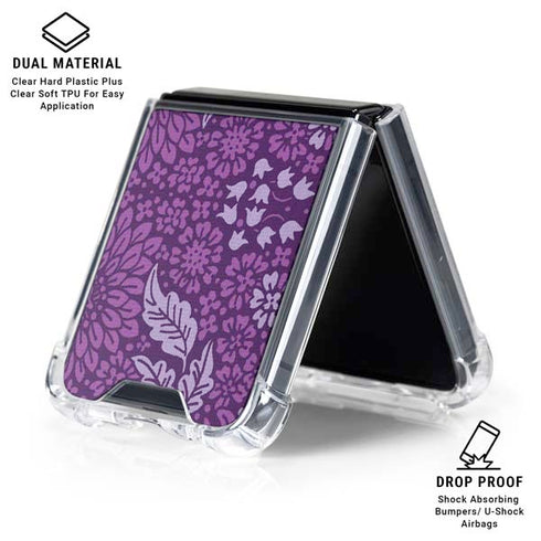 Radiant Orchid Floral Galaxy Z Flip6 Clear Case