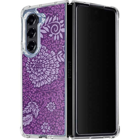 Radiant Orchid Floral Galaxy Z Fold5 5G Clear Case