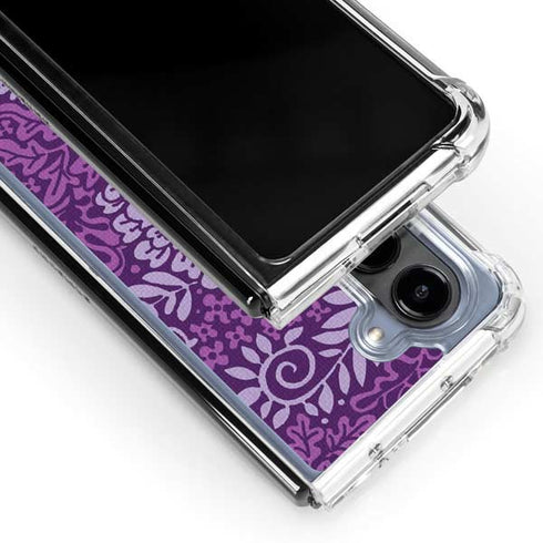 Radiant Orchid Floral Galaxy Z Fold5 5G Clear Case