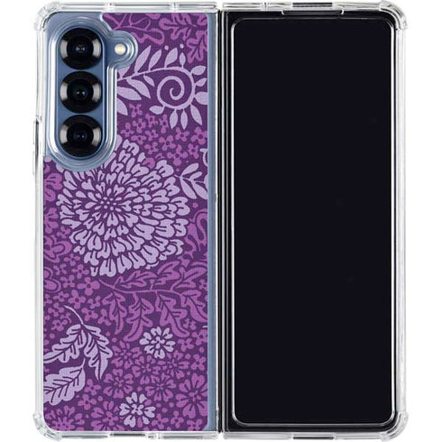 Radiant Orchid Floral Galaxy Z Fold6 Clear Case