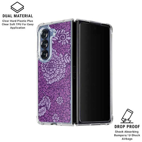 Radiant Orchid Floral Galaxy Z Fold6 Clear Case