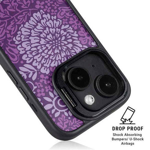 Radiant Orchid Floral iPhone 13 Kickstand Case