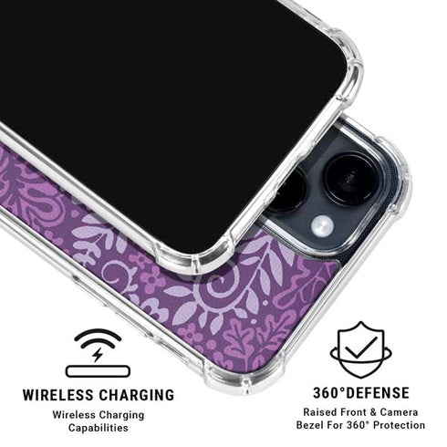 Radiant Orchid Floral iPhone 15 Clear Case