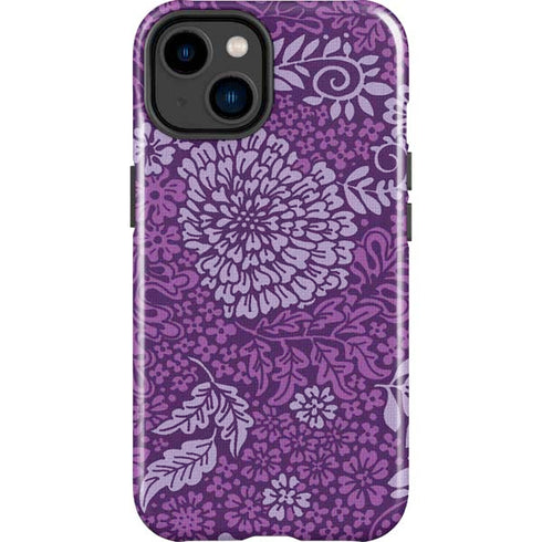 Radiant Orchid Floral iPhone 15 Impact Case