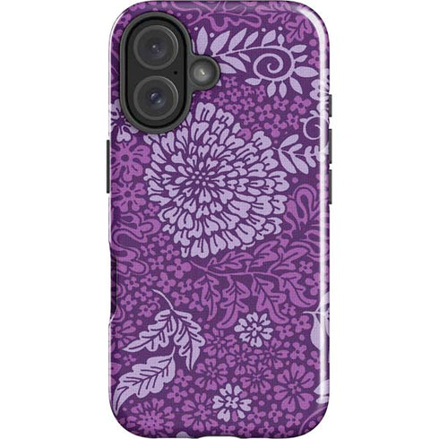 Radiant Orchid Floral iPhone 16 Plus Impact Case