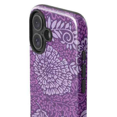 Radiant Orchid Floral iPhone 16 Plus Impact Case