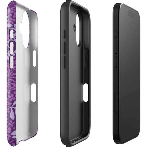 Radiant Orchid Floral iPhone 16 Plus Impact Case