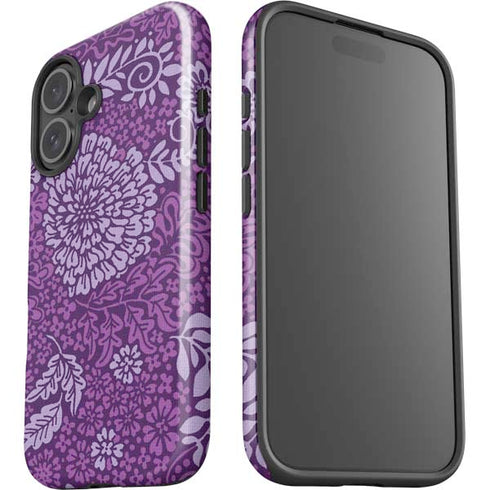 Radiant Orchid Floral iPhone 16 Plus Impact Case