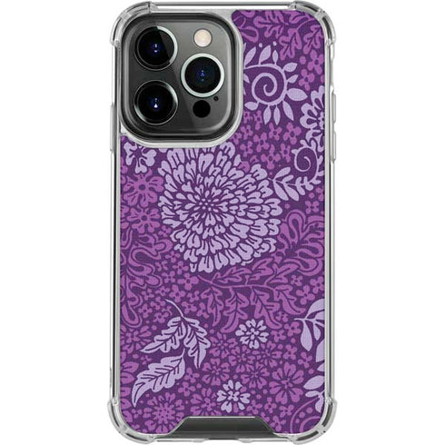Radiant Orchid Floral iPhone 16 Pro Clear Case