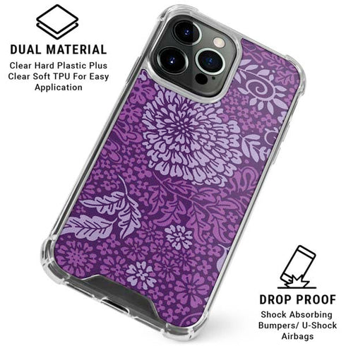 Radiant Orchid Floral iPhone 16 Pro Max Clear Case