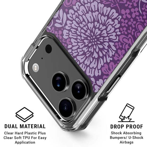 Radiant Orchid Floral iPhone 18 Pro Clear Case