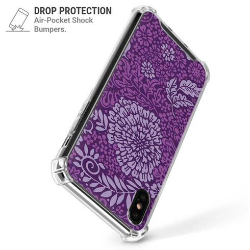 Radiant Orchid Floral iPhone X/XS Clear Case