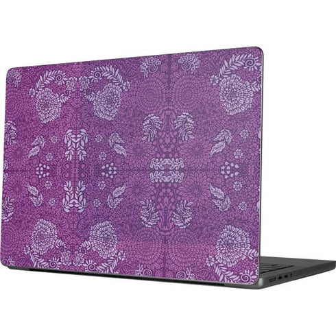Radiant Orchid Floral Apple MacBook Pro 14-inch Skin