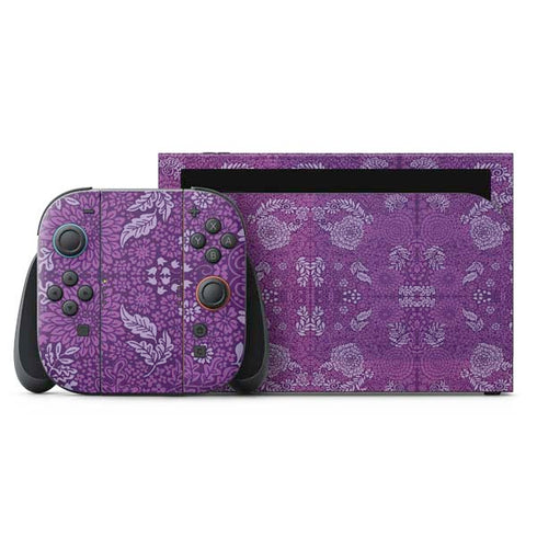 Radiant Orchid Floral Nintendo Switch 2 (2025) with Joy-Con Skin