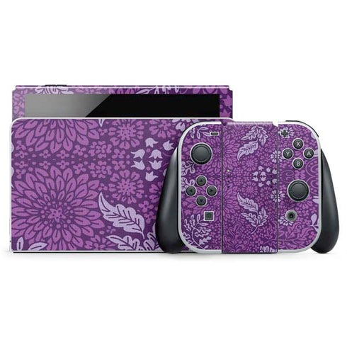 Radiant Orchid Floral Nintendo Skins