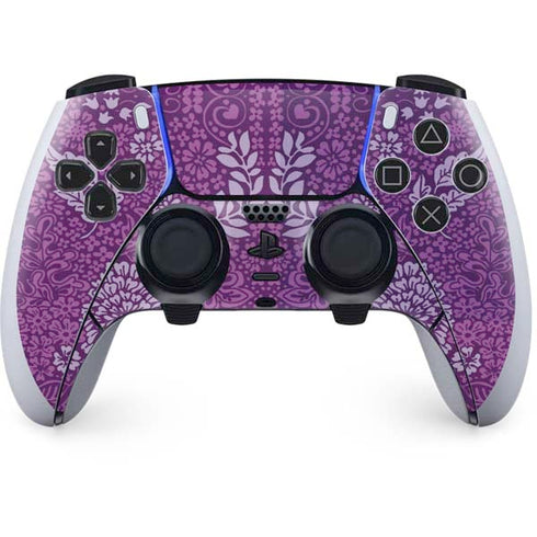 Radiant Orchid Floral PS5 DualSense Edge Pro Controller Skin