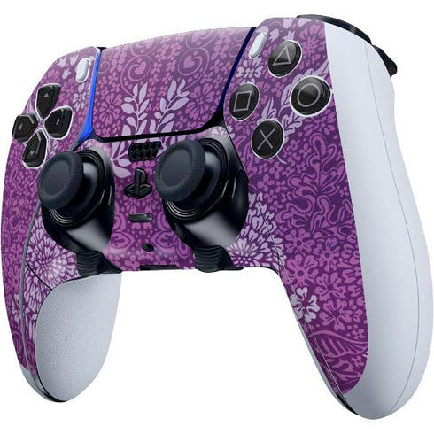 Radiant Orchid Floral PS5 DualSense Edge Pro Controller Skin