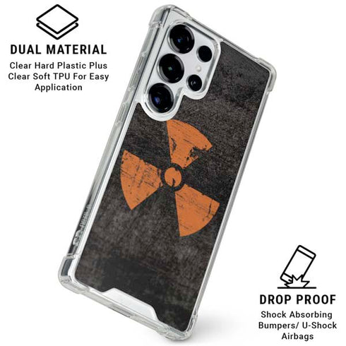 Radioactivity Black Galaxy S25 Ultra Clear Case