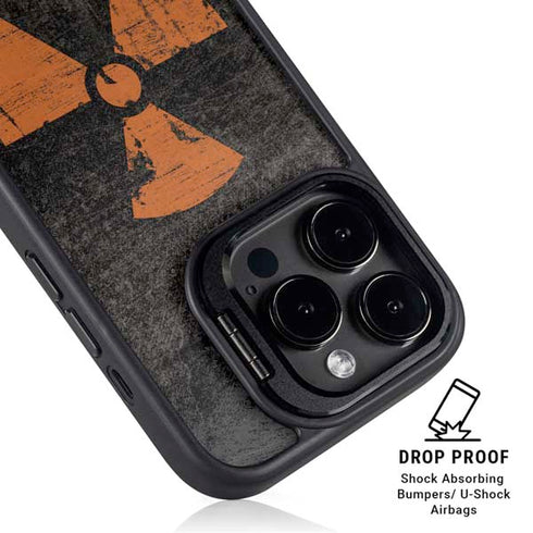 Radioactivity Black iPhone 15 Pro Kickstand Case