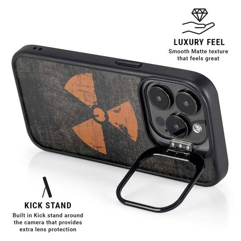 Radioactivity Black iPhone 15 Pro Max Kickstand Case
