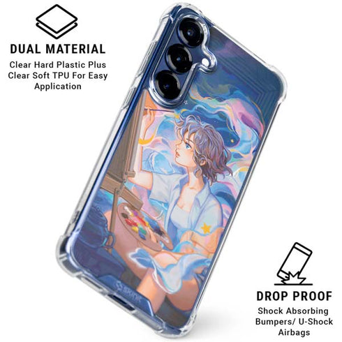 Rainbow Anime Artist Painter by Ivy Dolamore Galaxy S25 Clear Case