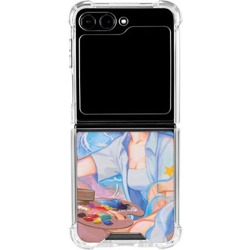 Rainbow Anime Artist Painter by Ivy Dolamore Galaxy Z Flip6 Clear Case