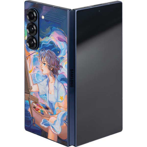 Rainbow Anime Artist Painter by Ivy Dolamore Galaxy Z Fold6 Skin