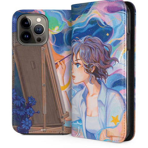 Rainbow Anime Artist Painter by Ivy Dolamore iPhone 14 Pro Max Folio Case