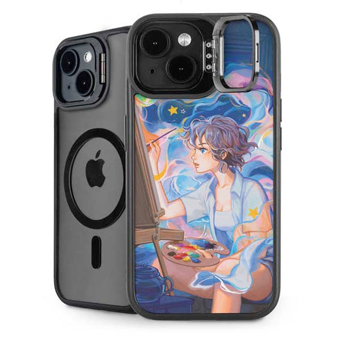 Rainbow Anime Artist Painter by Ivy Dolamore iPhone 15 Kickstand Case