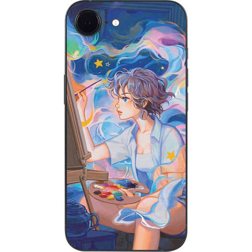 Rainbow Anime Artist Painter by Ivy Dolamore iPhone 16e Skin