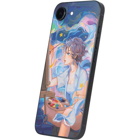 Rainbow Anime Artist Painter by Ivy Dolamore iPhone 16e Skin