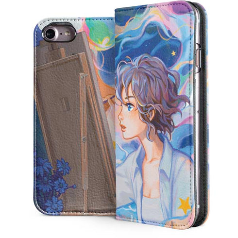 Rainbow Anime Artist Painter by Ivy Dolamore iPhone 7 Folio Case