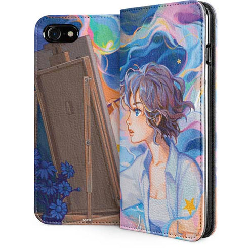 Rainbow Anime Artist Painter by Ivy Dolamore iPhone SE (2nd & 3rd Gen) Folio Case