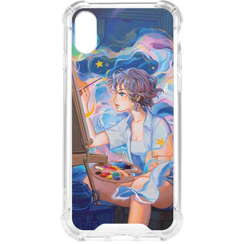 Rainbow Anime Artist Painter by Ivy Dolamore iPhone XS Clear Case