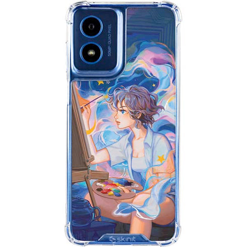 Rainbow Anime Artist Painter by Ivy Dolamore Moto G 5G (2024) Clear Case