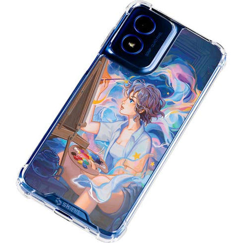 Rainbow Anime Artist Painter by Ivy Dolamore Moto G 5G (2024) Clear Case